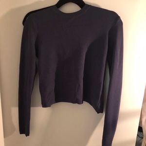Re: Named - Navy Cropped Sweater w/Backless Detail